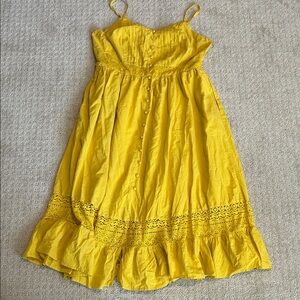 Torrid Yellow Casual Dress with Lace Detail